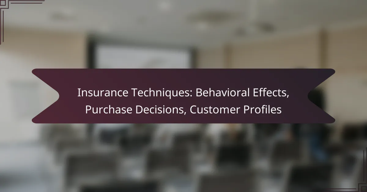 Insurance Techniques: Behavioral Effects, Purchase Decisions, Customer Profiles
