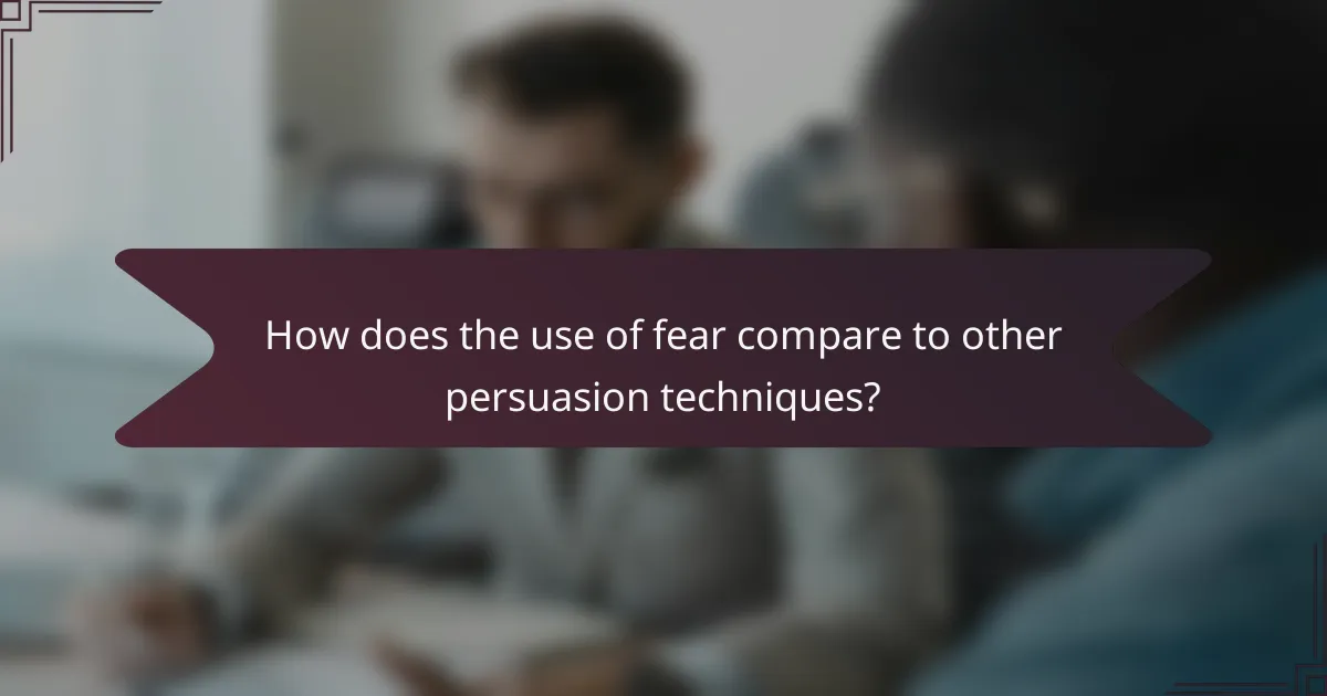 How does the use of fear compare to other persuasion techniques?