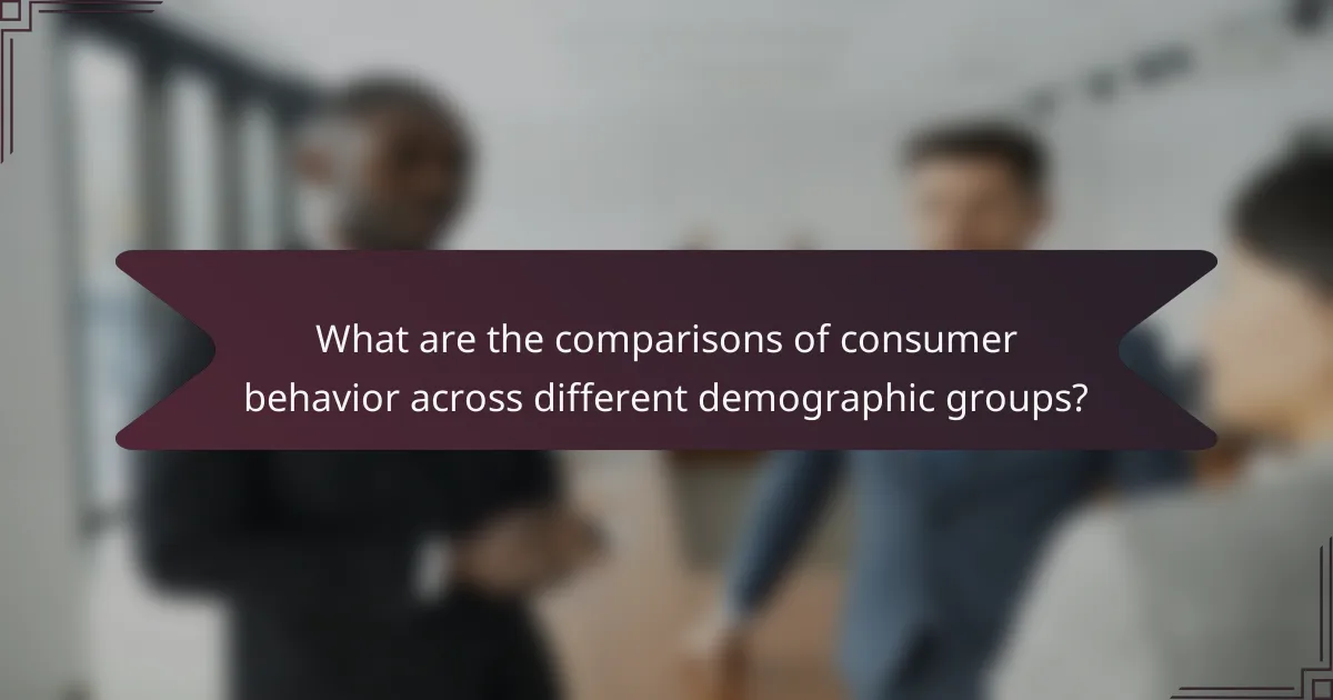 What are the comparisons of consumer behavior across different demographic groups?